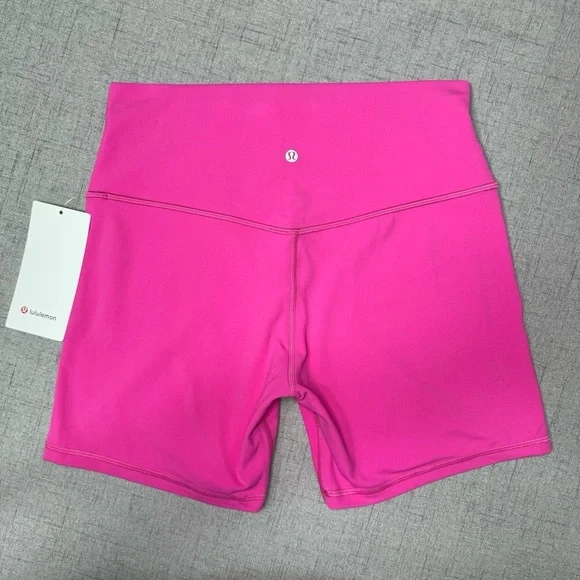 Lululemon Align Short High Rise Bike Shorts Sonic Pink 12 Nwt - Picture 5 of 9